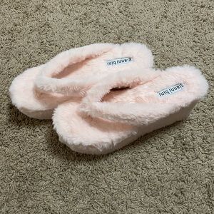 Pink Platform Fuzzy Gianni Bini Sandals